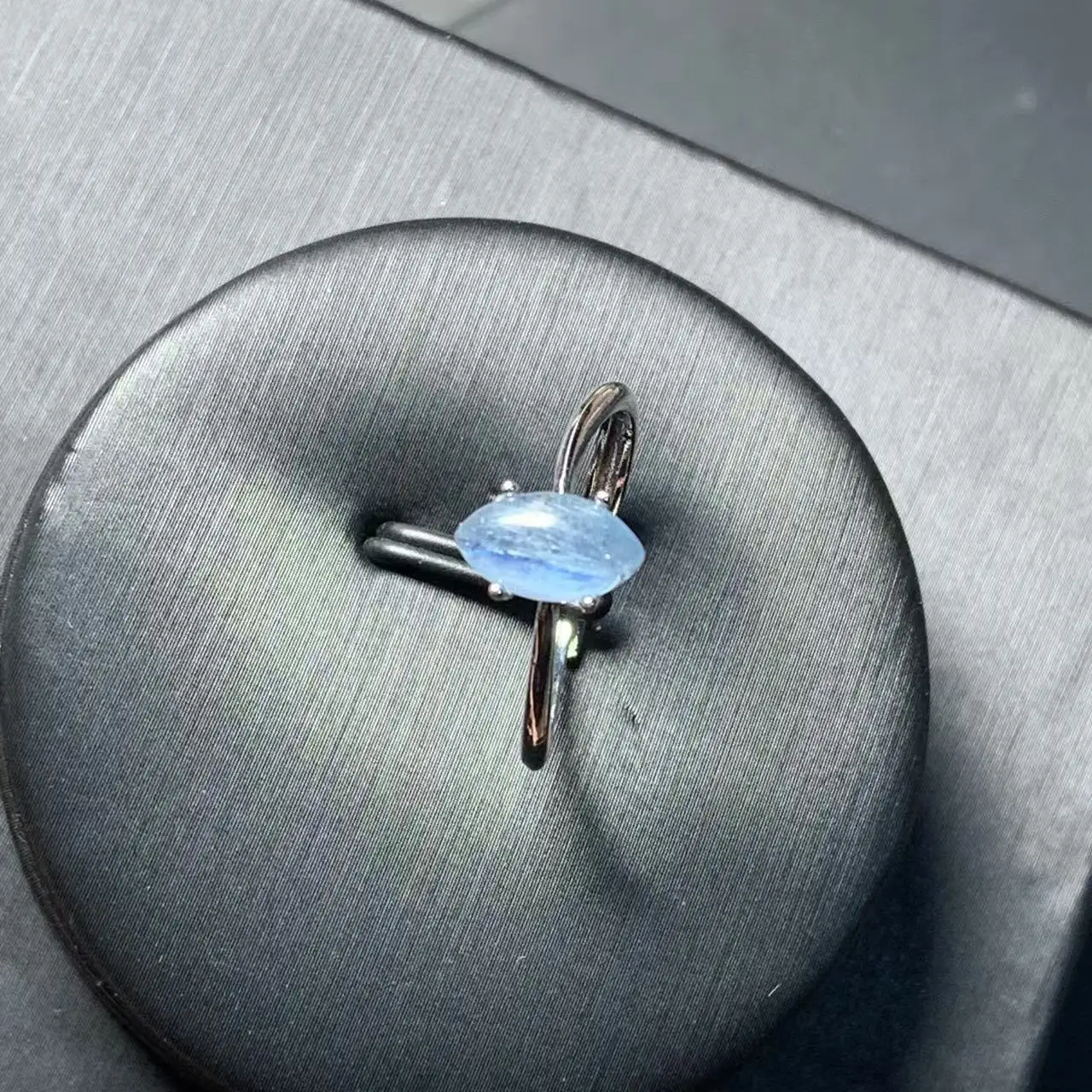 MM Natural Blue Kyanite Ring Adjustable Female Ring Jewelry for Women Gift Wholesale High Quality Vintage Fine