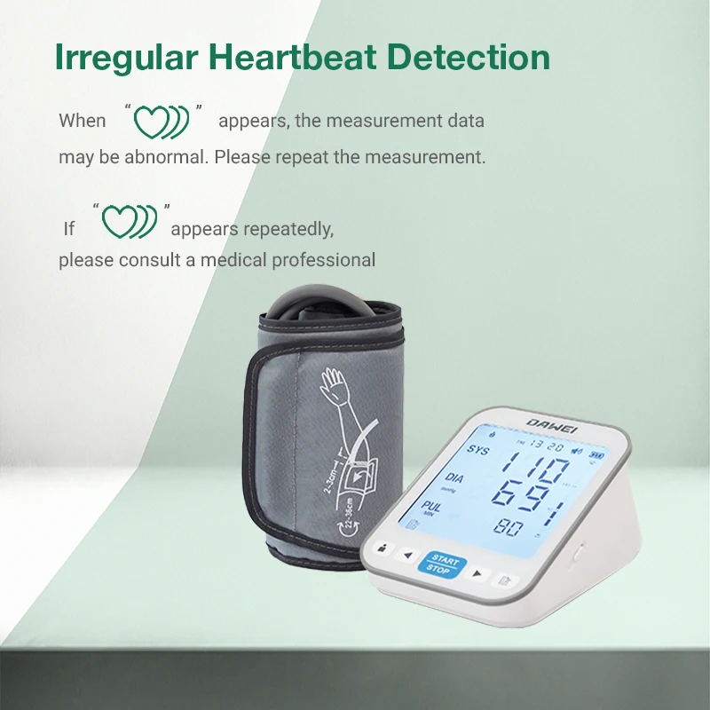 Blood pressure monitor 4.8inch Backlit LCD Auto Fast Measurement Rechargeable Battery Voice Announce Durable