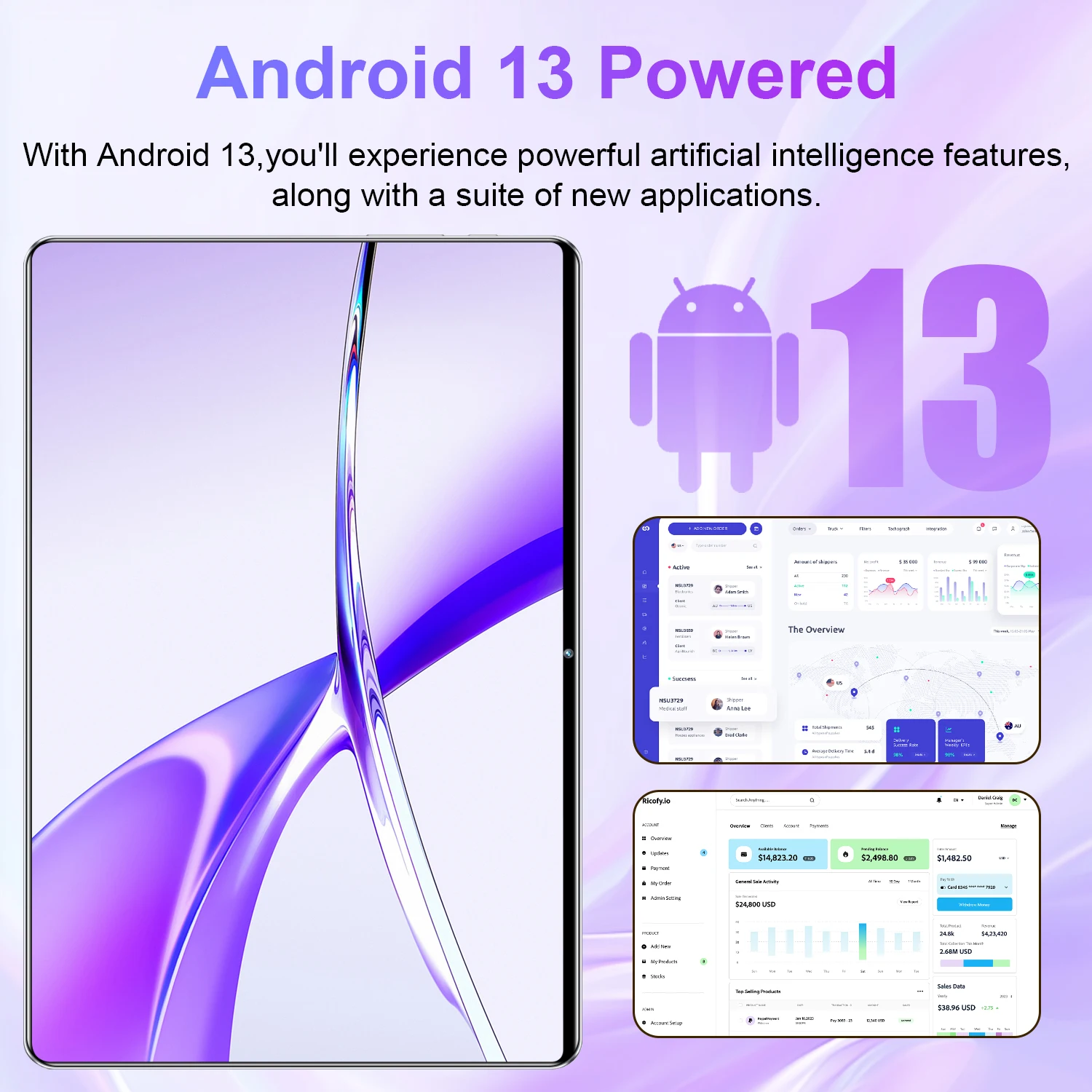 Android 13 Global Version Original New Pro Tablet 10.36 inch HD 4K 16GB+1T 20000mAh 5G Dual SIM Bluetooth WiFi GPS Tablet