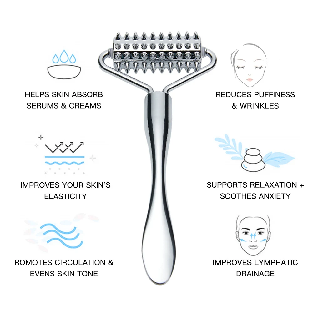 Face Roller Massage Zinc Alloy Facial Neck Spatula Roller Massager to Improve Fine Line Anti Wrinkle Acne Shrink Pores Skin Care 3