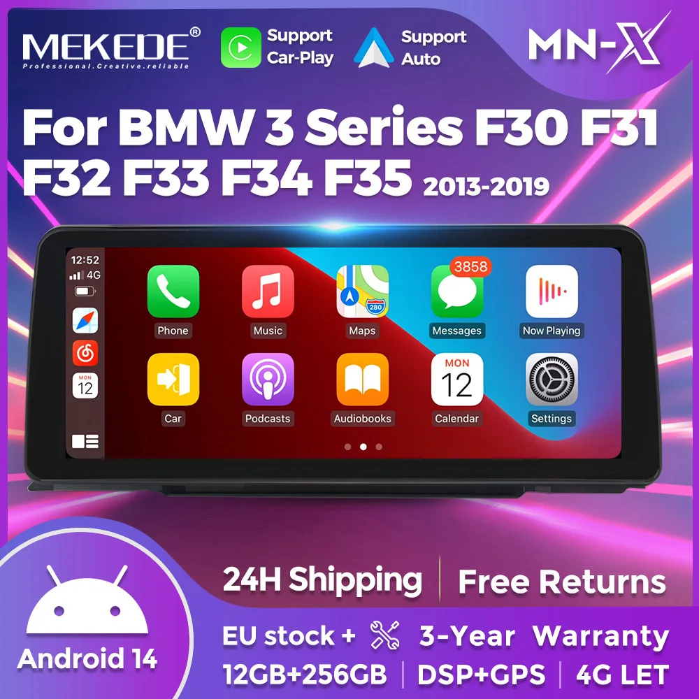 MEKEDE 12,3 Zoll Für BMW 3 4 Serie F30 F31 F32 F33 F34 F36 Drahtlose Carplay Android Auto Multimedia Player 4G BT DSP Autoradio