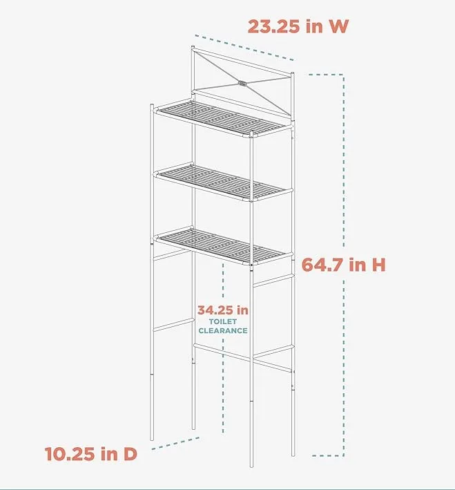 Over-the-toilet metal organizer – 3 shelves, oil-rubbed bronze 3