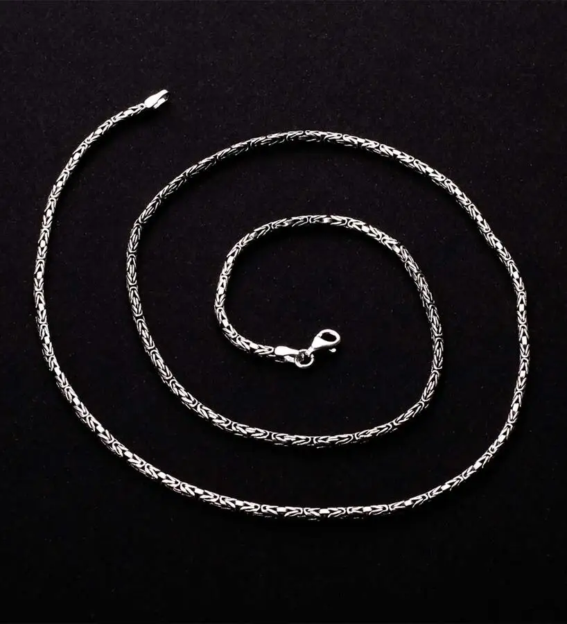 

925 Sterling Silver 2mm Men's King Chain Necklace