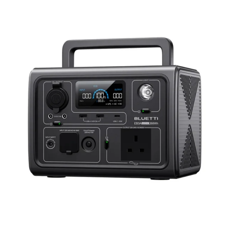 【UK PLUG】BLUETTI EB3A Portable Power Station 268Wh LiFePO4 Battery 600W AC Outlets Solar Generator for Outdoor Camping 2