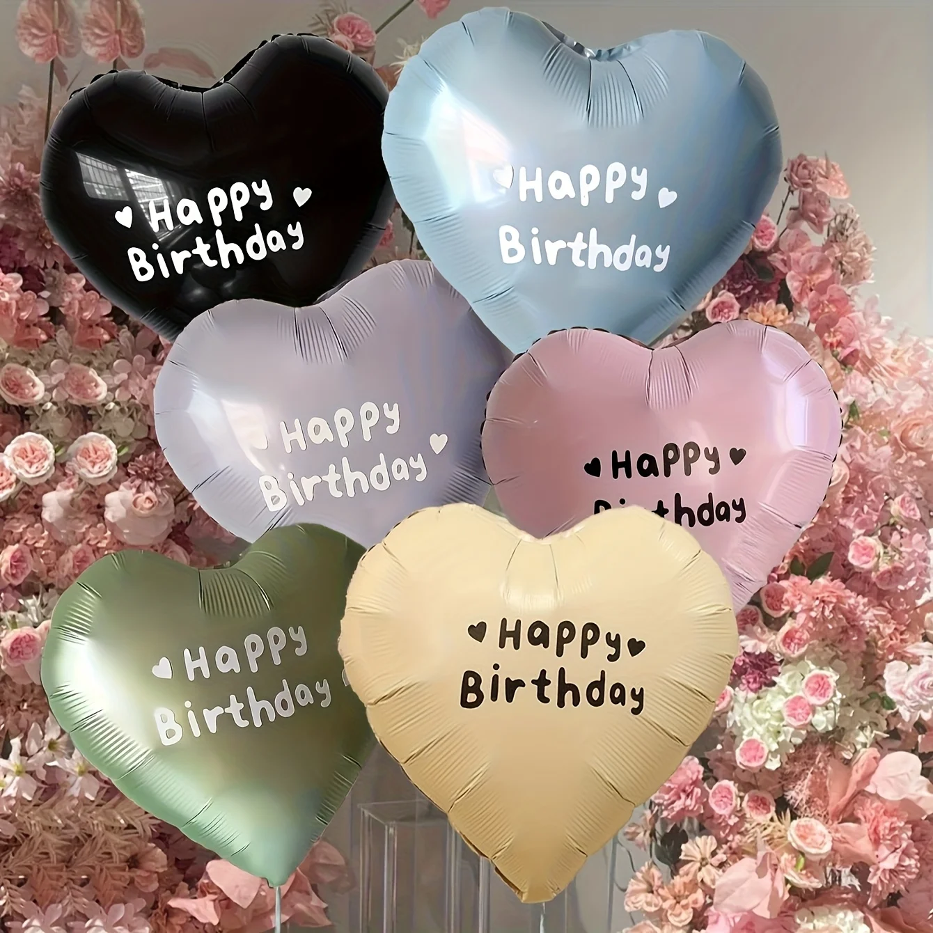 3 Stück herzförmige Luftballons mit Happy-Birthday-Aufklebern, 45,7 cm große herzförmige Luftballons – grüne und weiße Fotohintergrunddekoration für Geburtstagsfeiern, Geburtstagsparty-Dekoration, Atmosphäre, Hintergrund, Studioausrüstung, Fotorequisiten