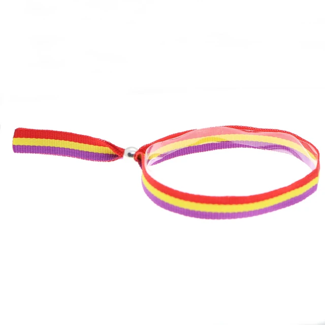 Pulsera Republicana de cinta con cierre ajustable. Brazalete Bandera Republica  Española de hilo de tela - AliExpress