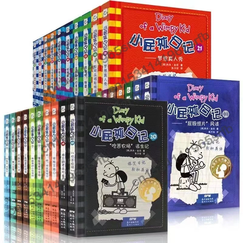 

10 Books/Set 1-10 Diary of A Wimpy Kid Chinese and English Bilingual Comic Book for Children Kids Books Manga Book English Libro