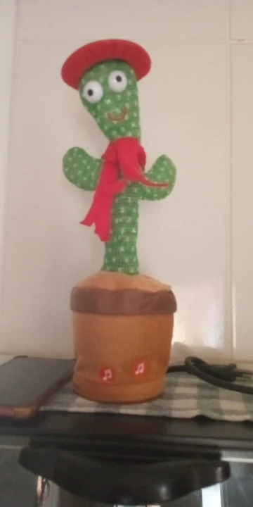 Kit 1/2 Cacto Dançante e Falante Interativo Recarregavel Reproduz Voz, Música, Dança, Luzes, Pelúcia Boneco Brinquedo+cabo photo review