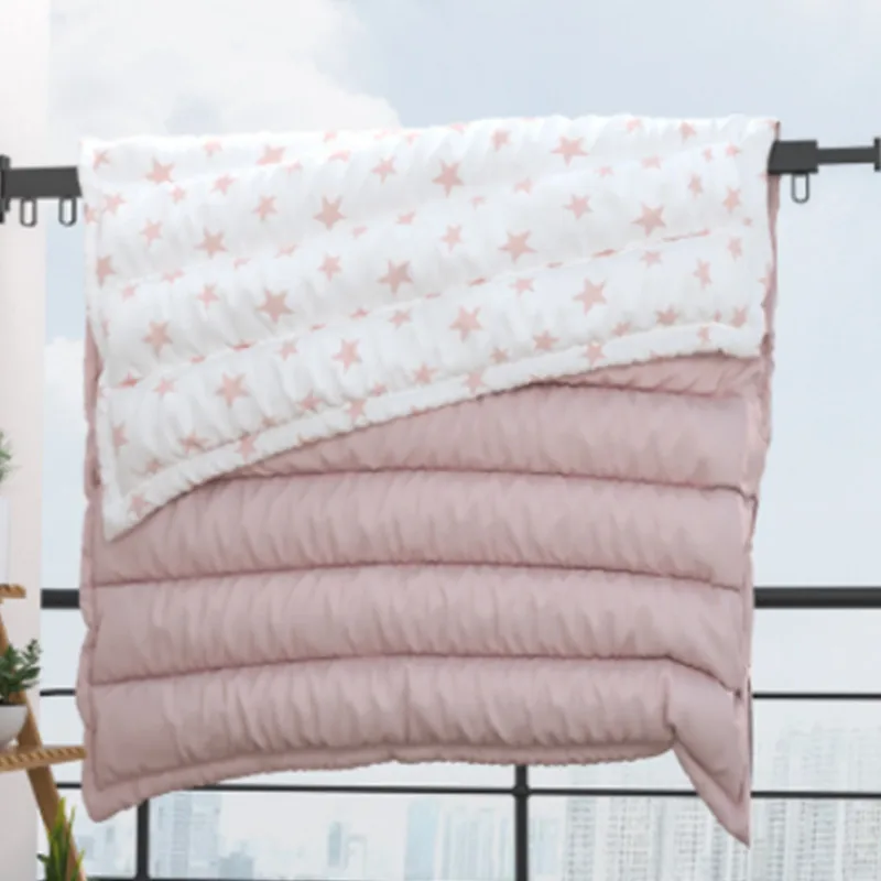 1PC Folding Cloth Hanger Wall Mount Retractable Quilt Drying Rack Indoor Outdoor Space Saving Aluminum Home Laundry Clothesline