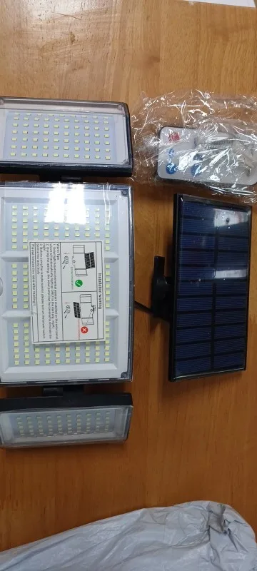 Solar Light Outdoor 328/348 LED Integrated Super Bright Motion Sensor Strong Power IP65 Waterproof 3 Working Modes Garden Wall photo review