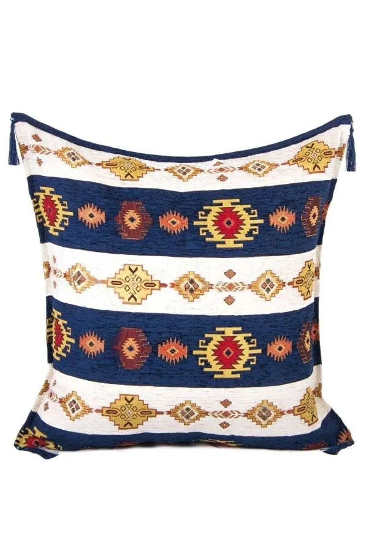 

Тканевый квадратный чехол для подушки NO7 с кисточками Kilim (70 см x 70 см)