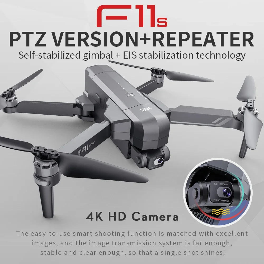 

CSF F11S Pro Drone 4k Profesional Camera WIFI GPS EIS 2-axis Anti-Shake Gimbal FPV Brushless Quadcopter RC Helicopter Dron