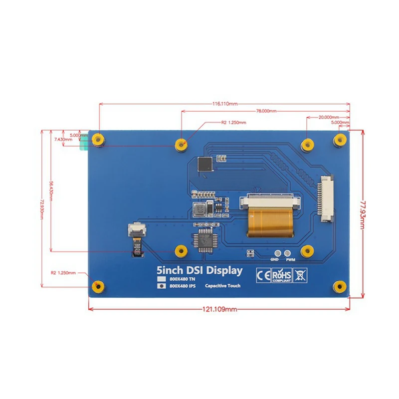 DSI ÷,  , 5 ġ, MIPI 800X480 TFT IPS  ġ ũ, 5 ġ LCD  ,   Į, Win10