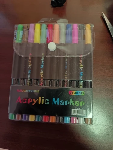 Rotuladores de pintura acrílica de 48 colores para uso artístico profesional, bolígrafos finos y con punta de doble punta, adecuados para piedra, madera y caligrafía photo review