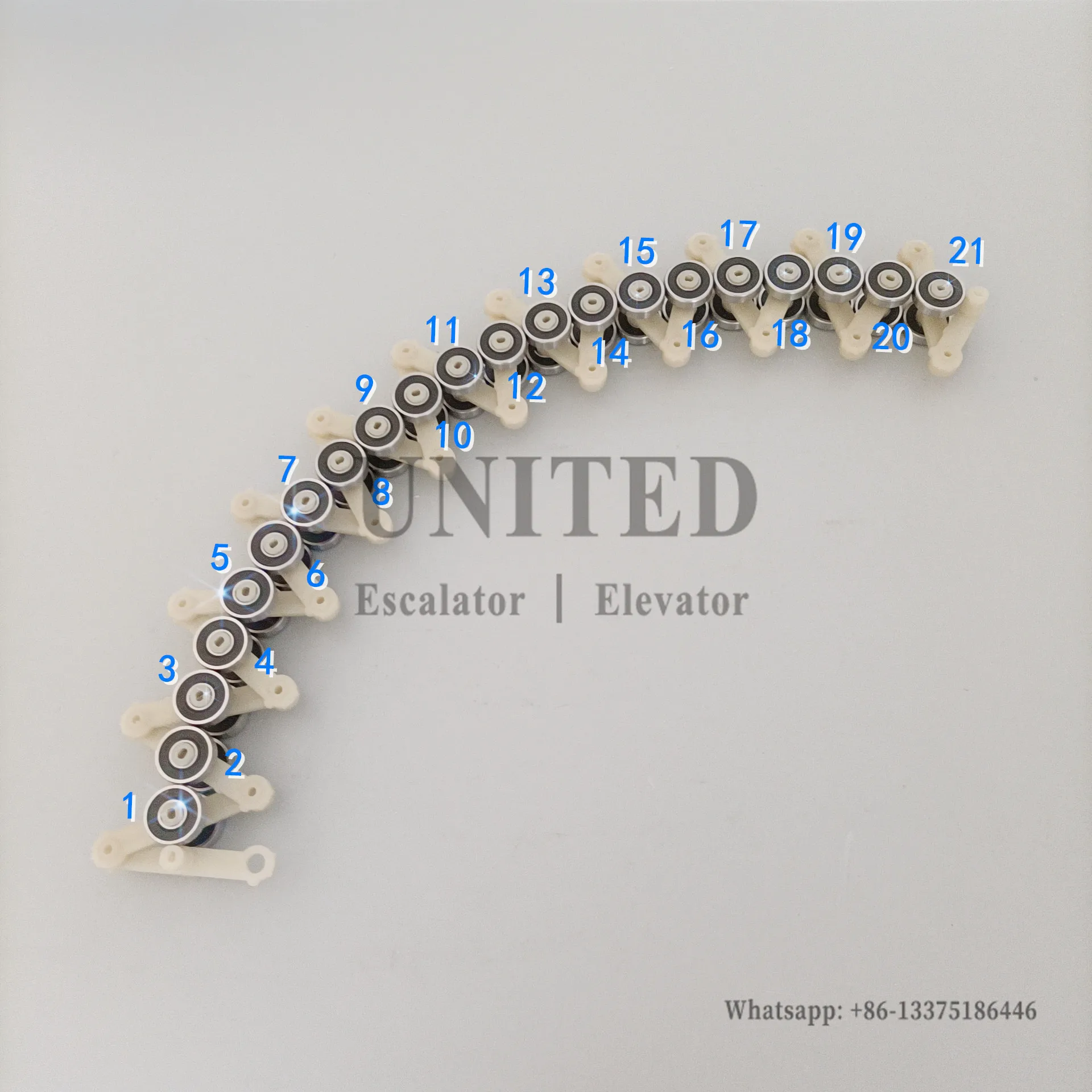 4pcs SCH409214 Single Fork 21 Pairs Bearings Escalator Handrail Newel End Rollers Reversing Rotary Chain