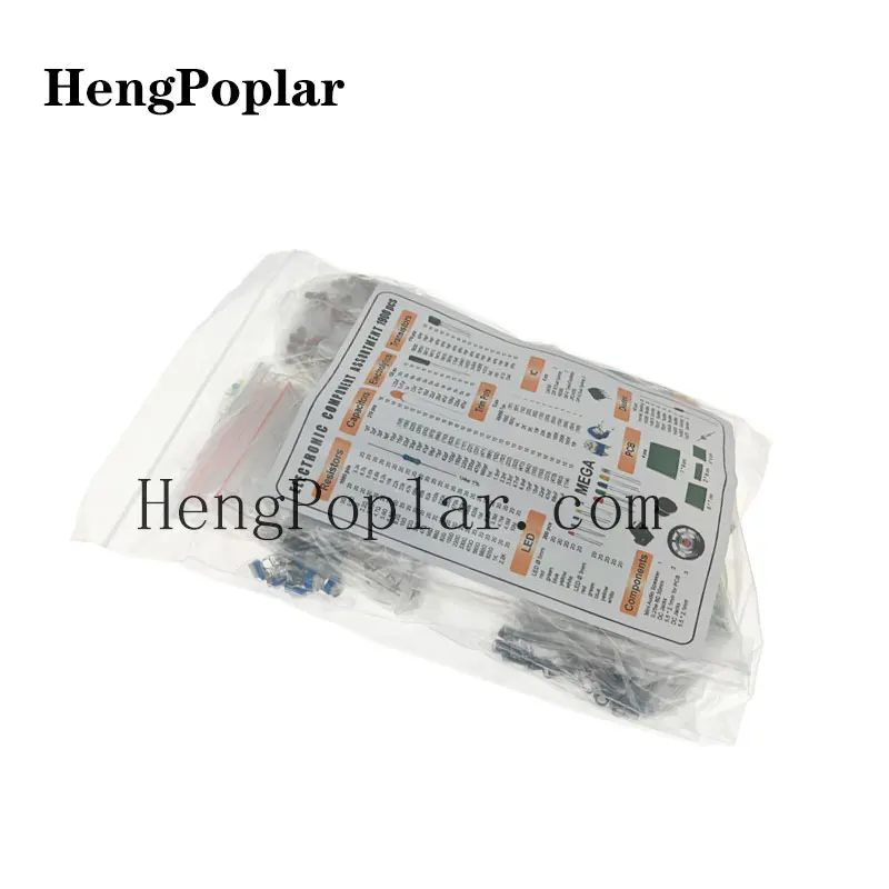 1900 pcs Electronic Component Kit including Assortment + Capacitors + Resistors + LED + Transistors + DC Jacks + PCB +opamp