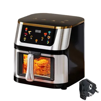 Friggitrice ad aria di grande capacità da 8 litri Forno tostapane Touch screen a LED Accessori per finestre visive di grandi dimensioni inclusi Alta circolazione dell'aria calda 1
