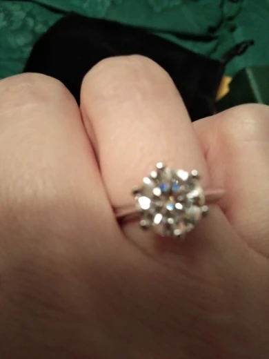 Sparkl365 Moissanite™ FLEURIS Solitaire Ring [18k White Gold over Silver S925]