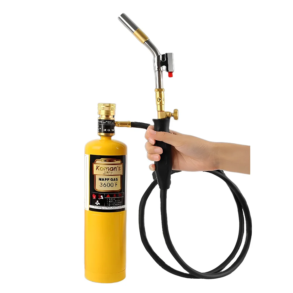 Mapp Gas Torch Self Ignition Copper Tube Solder Welding Torch With 1.5 Meters Hose Heating Quenching Soldering Tools