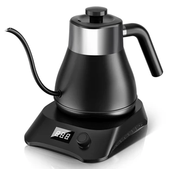 34oz/1L Gooseneck Electric Water Kettle, Digital Stainless Steel Interior 1000W Tea Kettle, Pour Over Coffee & Tea, Keep Warm 1