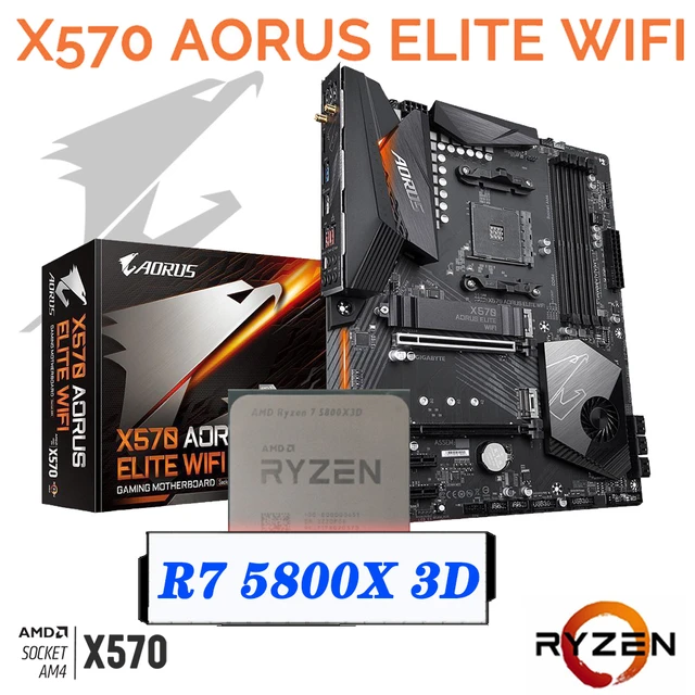 AMD Ryzen 7 5800X 3D Processor With Socket AM4 GIGABYTE X570 AORUS ELITE  WIFI DDR4 USB 3.2 Gen Support Dual Channel Motherboard - AliExpress