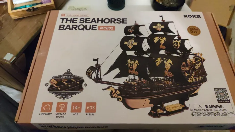 Wooden Seahouse Barque Model 3D Puzzle