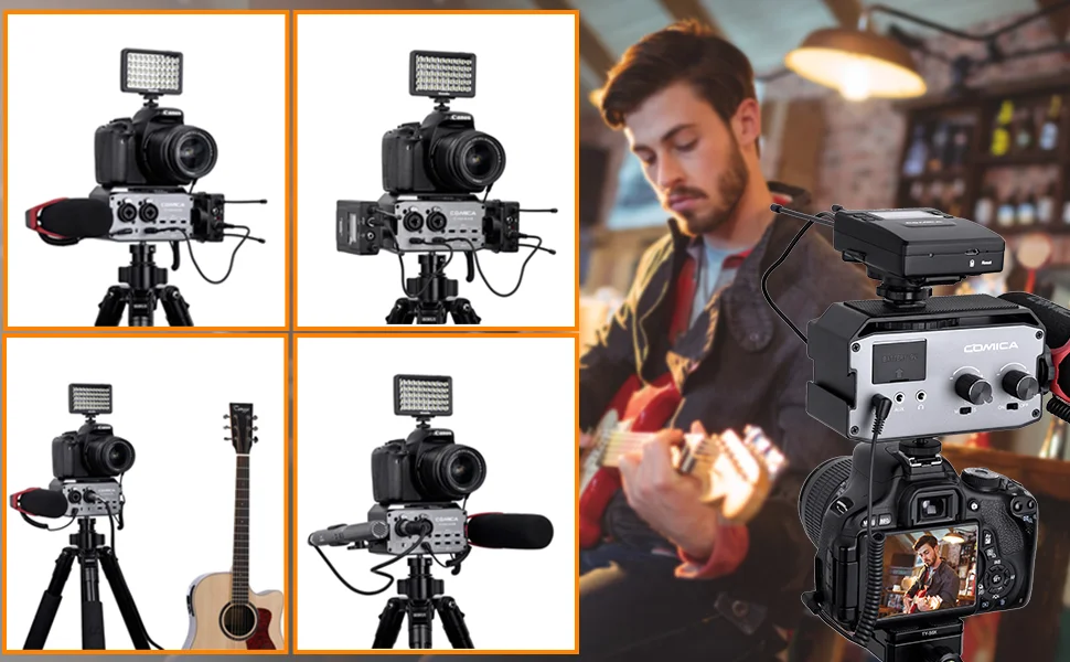 XLR Audio Mixer, COMICA CVM-AX3 Dual XLR/6.35mm/3.5mm Video Audio Mixer, Camera