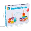 Early education rainbow ring, color cognition enlightenment, hand-eye coordination training, wooden classification column toys 6
