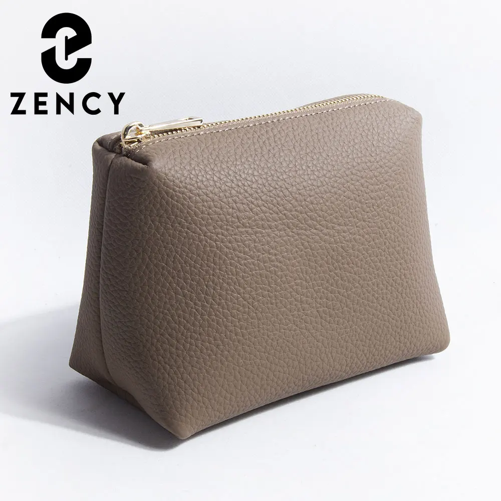 

Zency натуральная кожа женская косметическая сумка для хранения женский портативный дорожный мешочек для косметики Простой Большой органайзер для туалетных принадлежностей для девочек
