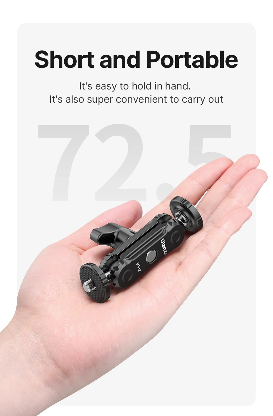 R098 Double Ball Heads Magic Arm with Cold Shoe Mount 1/4'' Screw for DSLR Came