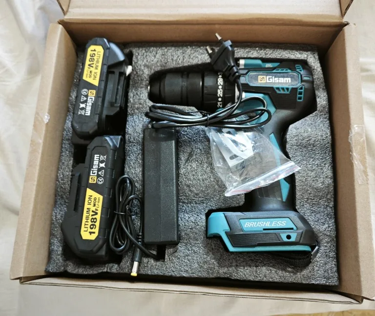 GIsam 13mm Electric Drill Brushless High-Power Impact Screwdriver Dual Speed 35+3 Torque Power Tool for Makita 18V Battery pins photo review