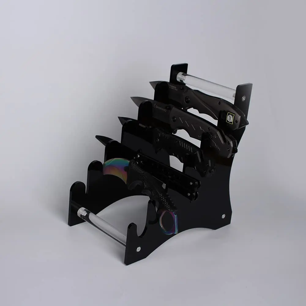 Knives Display Stand Acrylic Clear Counter-top Cutlery Storage Knife Rack Pocket Knives Display Case Plexiglass Knife