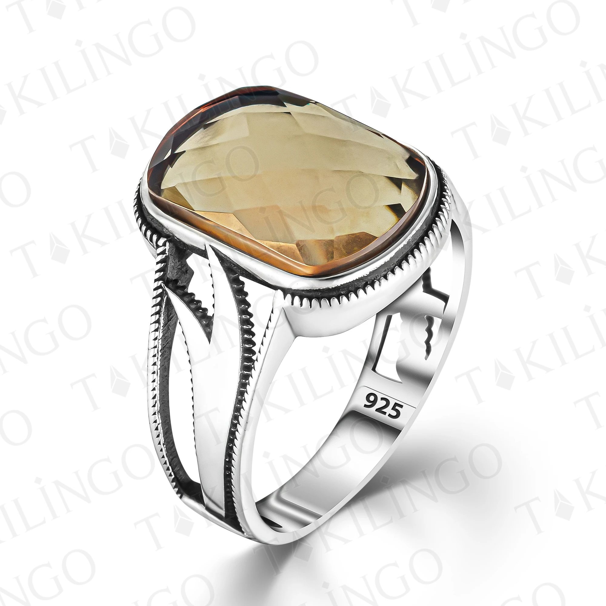 Anello Da Uomo Con Pietra Naturale Zultanite In Argento Sterling 925K Con Spada Zulfitempera Islamica