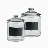 Kitchen Big Storage Glass Jar with Glass Cap and Blackboard Sticker for Marking Food Preserve MOQ500 Custom Available Inbox Us 1
