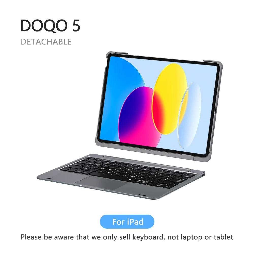 Detachable iPad Keyboard Case with Trackpad for iPadProAIR 11 & 12.9inch With multi angle adjustable foldable protection case