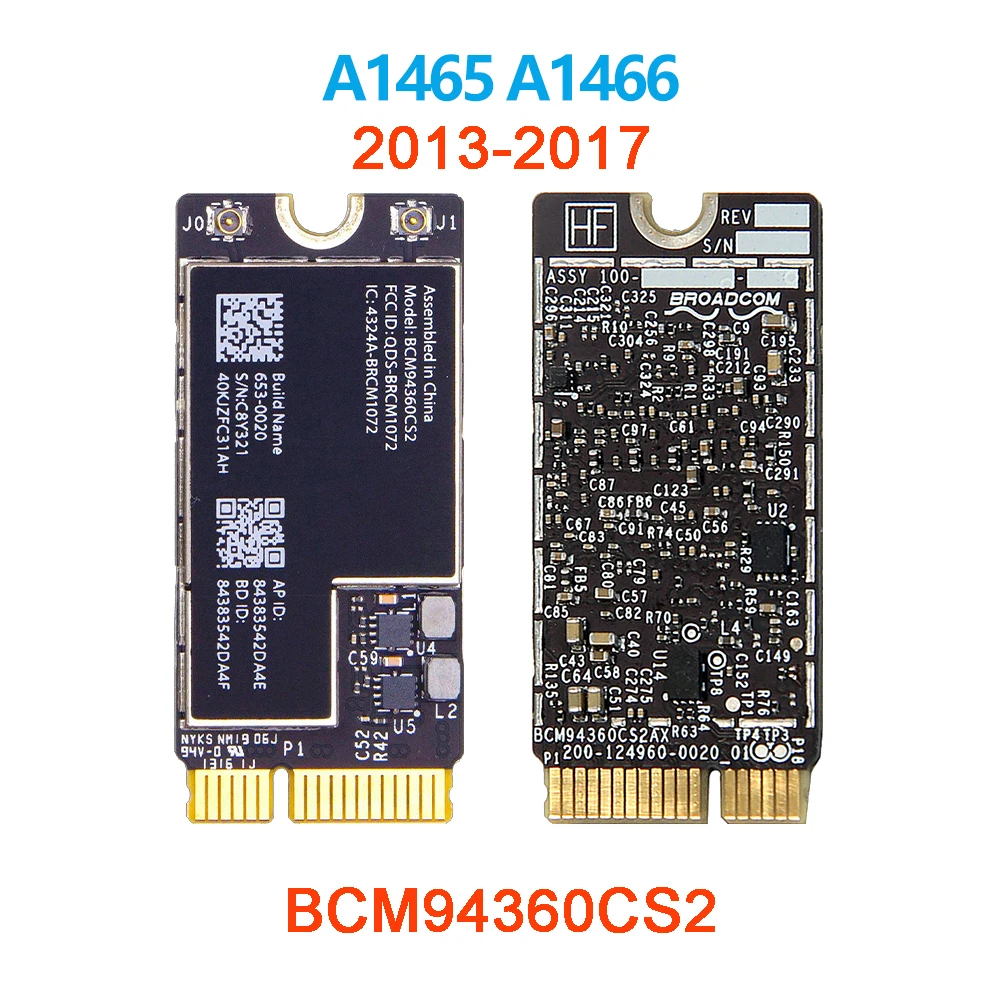 Original Wifi Airport Card BCM943224PCIEBT2 BCM94360CS2 For Macbook Air A1369 A1370 A1465 A1466 Wifi Card 2010-Year