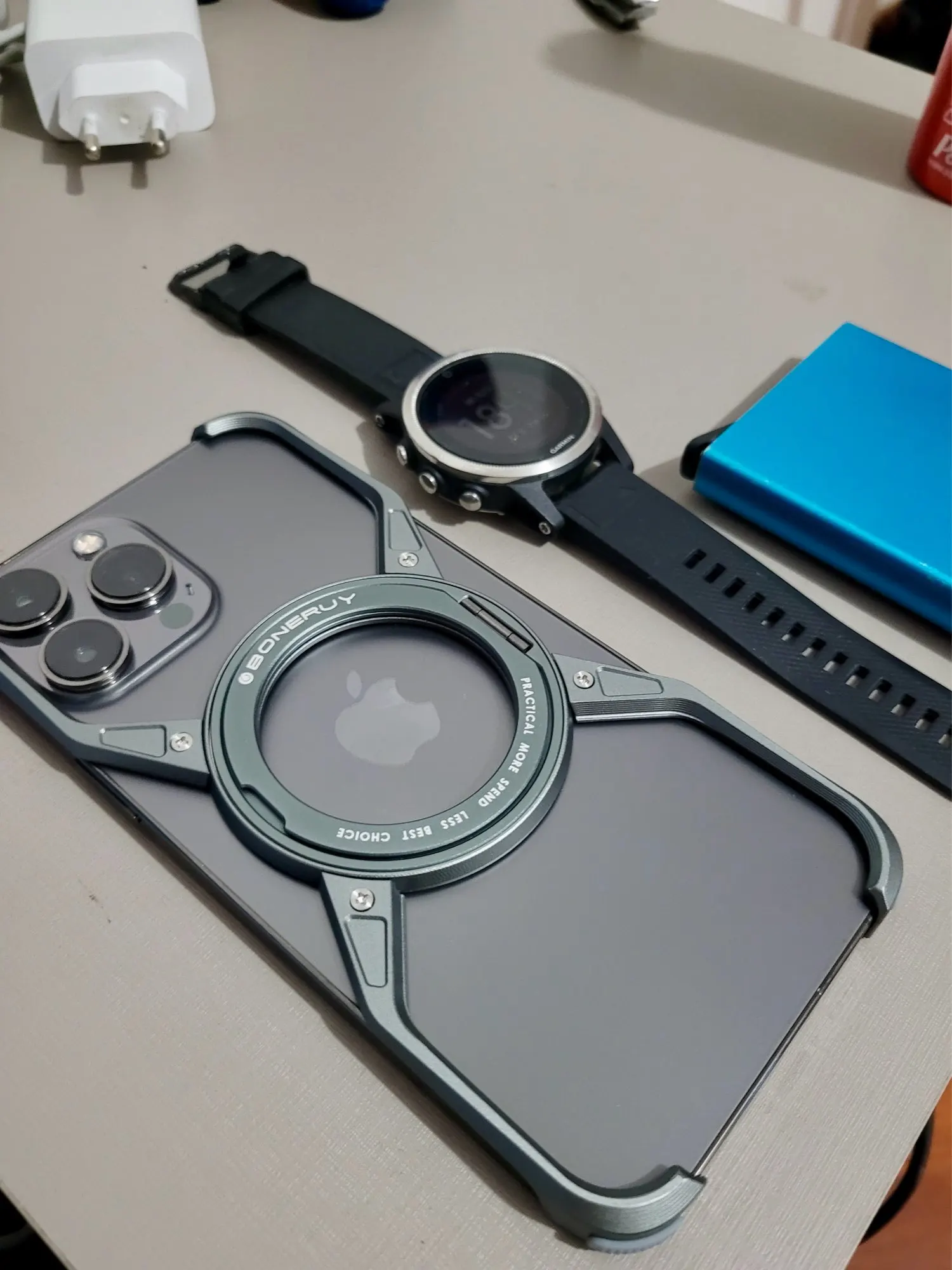 Heat Dissipation Metal Hollow Magnetic Case W/ Stand for Iphone 16 Pro Max 15 14 photo review