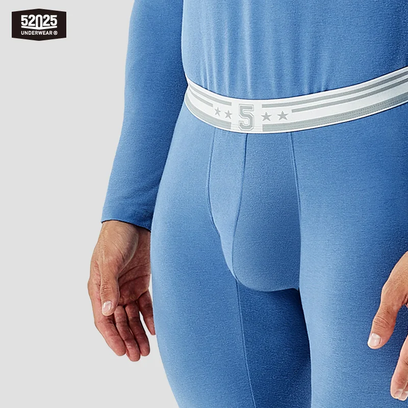 52025 Men Thermal Underwear Warm Cotton Fleece-lined Nano Velvet Soft Comfortable Long Johns Comfortable Cotton Base Layer