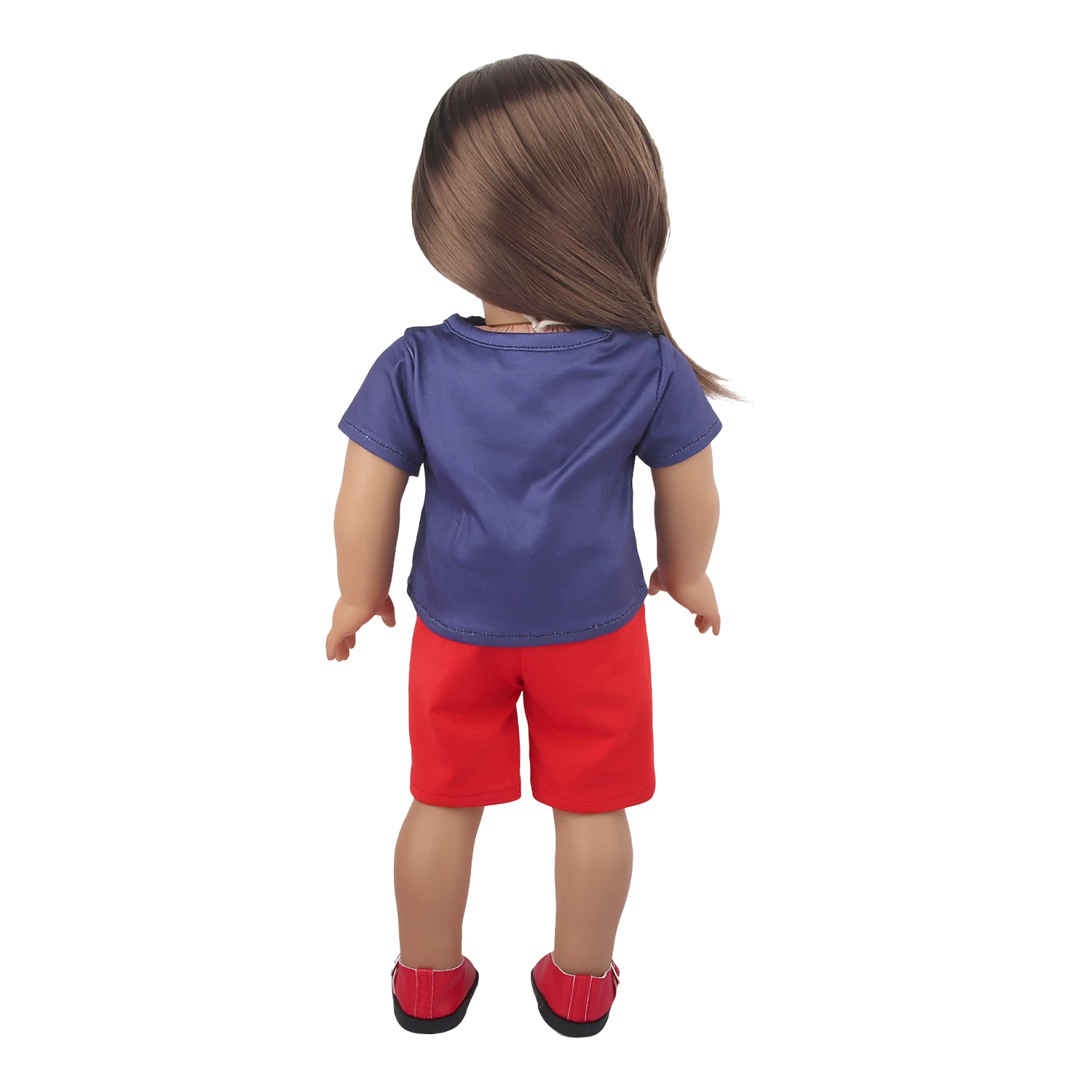 Cotton Short -sleeved T-shirt For American 18 inch Girl Doll Rainbow, Car, Cat, Little Girl Shirt For 43cm New Born&OG Doll Toy