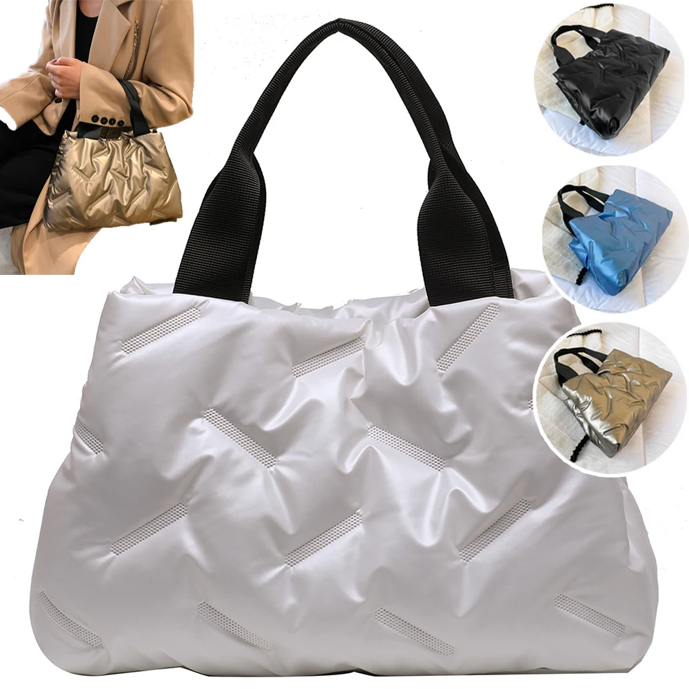 183157-8d534f.jpg Addf6bdd4cc654b0c81b0bb454f6054f4j Autumn Winter Top-handle Bag Casual Women Down Cotton Handbag Soft Fashion Warm Large Capacity Solid Color for Girls Shopping Mallzona