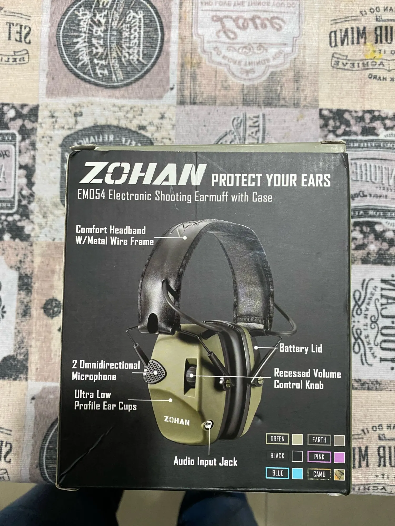 ZOHAN Electronic Shooting Ear Protection Sound Amplification Anti-noise Earmuffs Professional Hunting Ear Defender Outdoor Sport