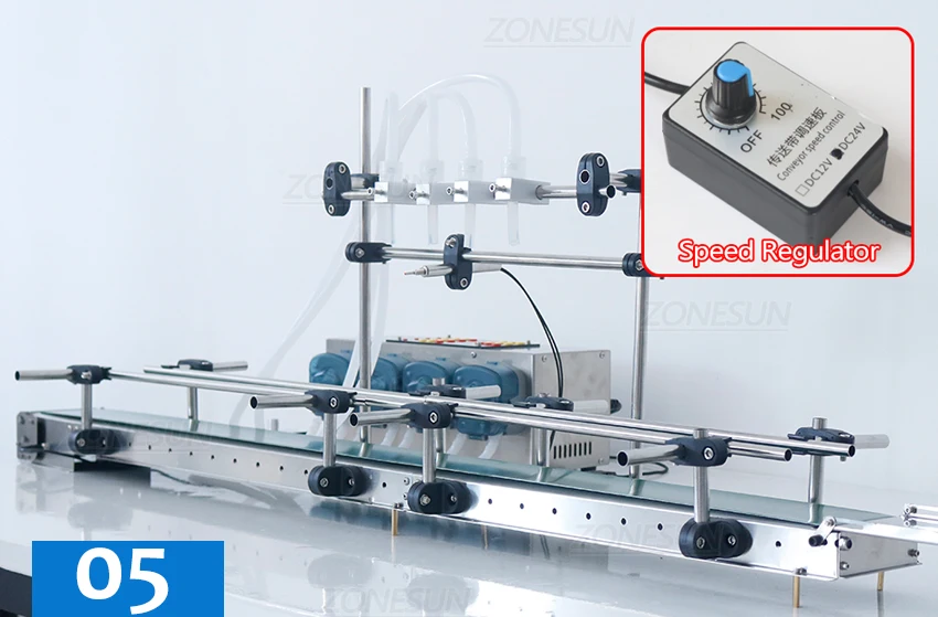 ZONESUN ZS-DTPP100C4 Small Automatic 4 Nozzles Peristaltic Pump Liquid Filling Machine
