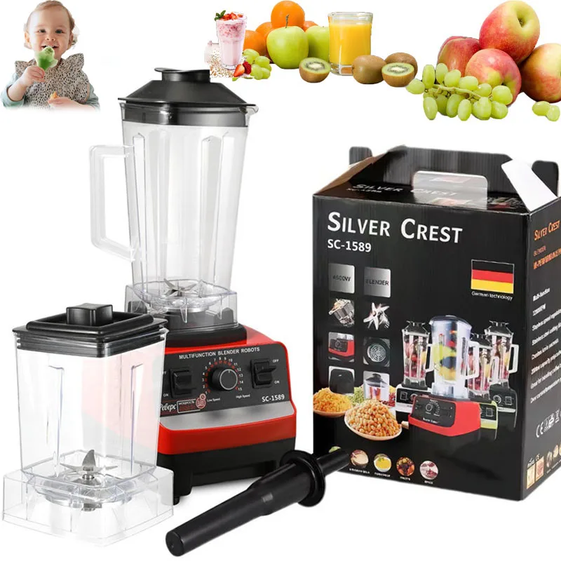 SmUnvétérans wn Maker Table Blender, Conteneur pour bébés, Robot culinaire, Centre commercial pour glace, noix, fruits, Ju479, 2000W, injuste