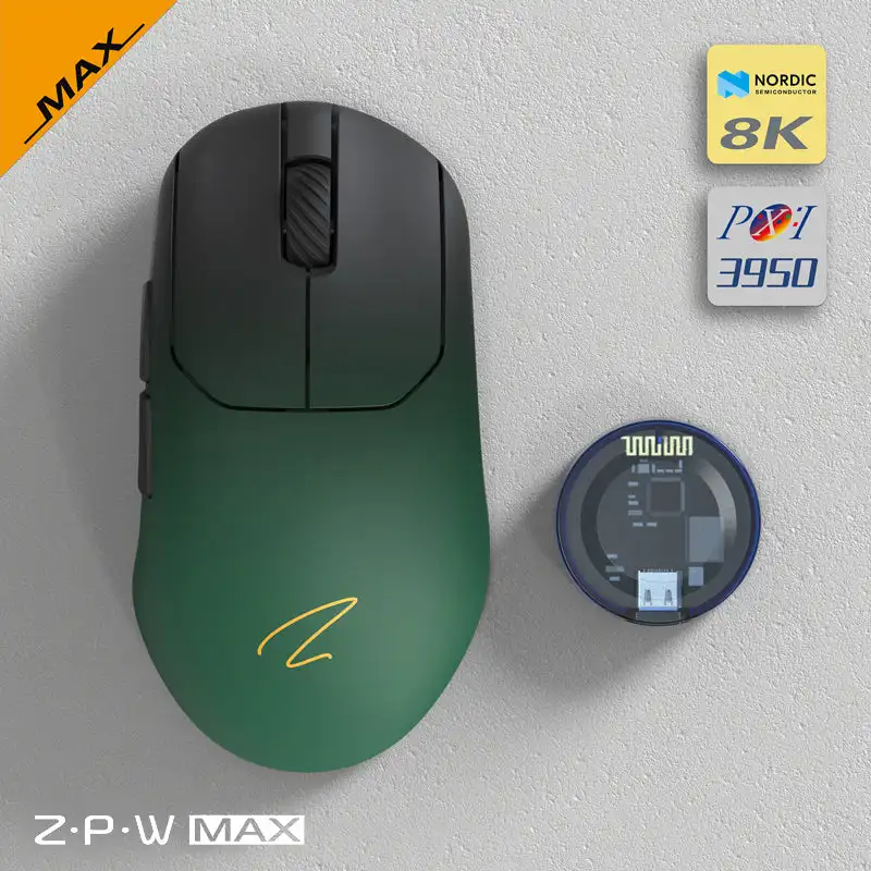 Zaopin ZPW PAW3395 PAW3950 8K Three-mode Wireless Gaming Mouse