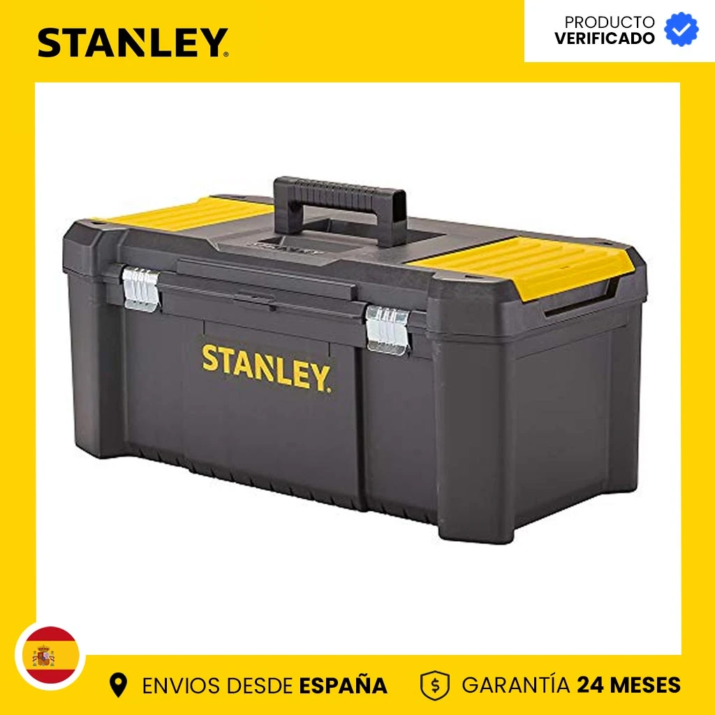 Stanley Caja de Herramientas de plastico 26"/67cm con Cierres Metal, Maletin vacio grande profesional para mecánicos, carpinteros, electricistas.| | - AliExpress