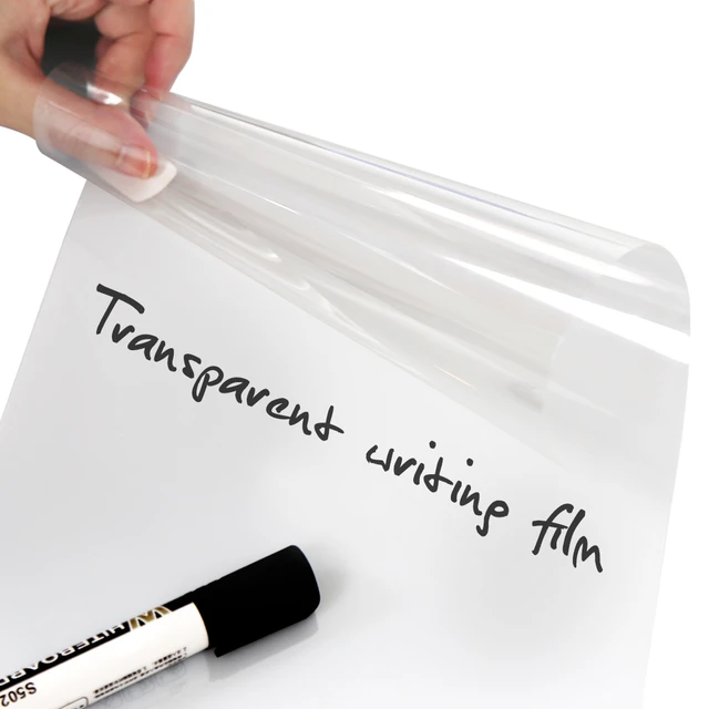 Film covering tableau blanc pour écriture avec un feutre effaçable