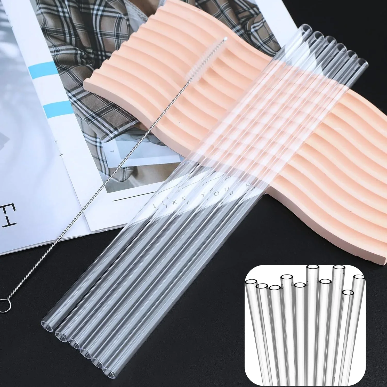 Clear Straws Compatible Stanley Adventure 40z Travel Tumber 6/12Pcs drinking straws