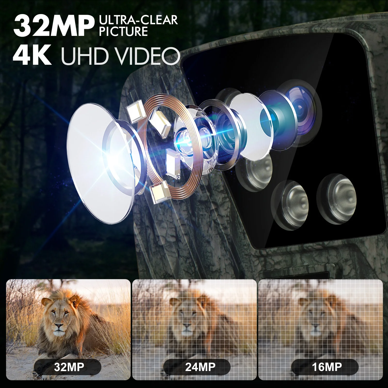 Wild Trail Camera Infrared Night Vision Motion Wildlife Camera Monitor Weatherproof Tracking Surveillance Photo Traps 3