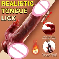 Realistischer Dildo-Vibrator, Fernbedienung, Penis lecken, Klitoris, Penetration, Anal, weiblicher Masturbator, großer Schwanz, Sexspielzeug für Frauen 1