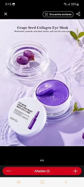 Grape Anti-aging Moisturizing Collagen Eye Mask Anti Dark Circles Dry Eyes Masks Beauty Skin Care Eye Patches 60Pcs photo review